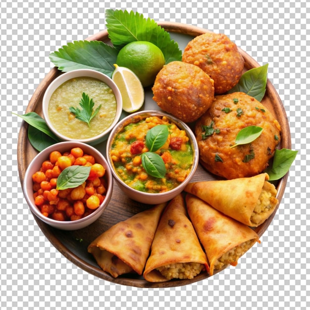 tasty Indian street food on transparent background