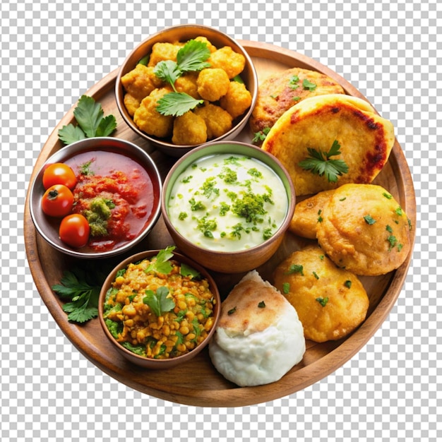 tasty Indian street food on transparent background