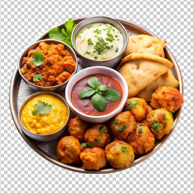 tasty Indian street food on transparent background