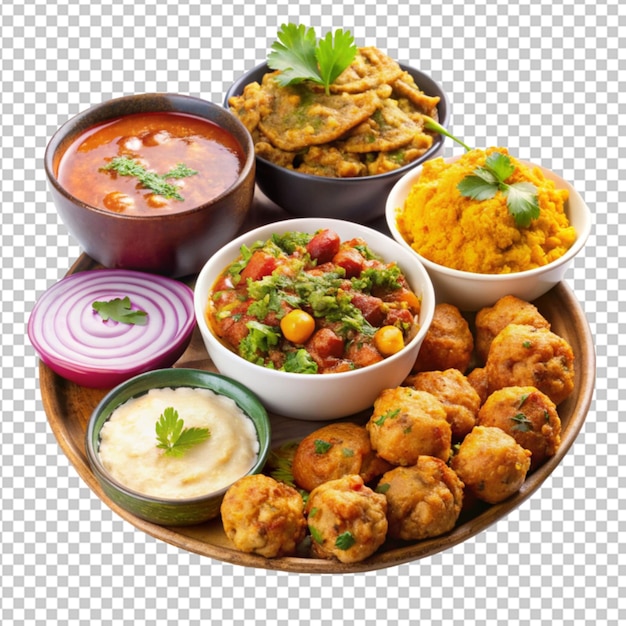 tasty Indian street food on transparent background