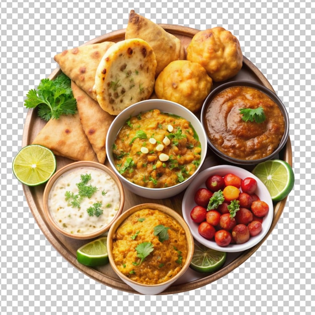 tasty Indian street food on transparent background