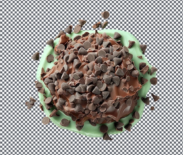 PSD tasty mint chocolate swirl isolated on transparent background