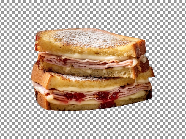 Tasty monte Cristo sandwich isolated on transparent background