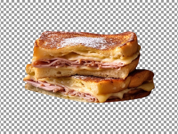 Tasty monte Cristo sandwich isolated on transparent background