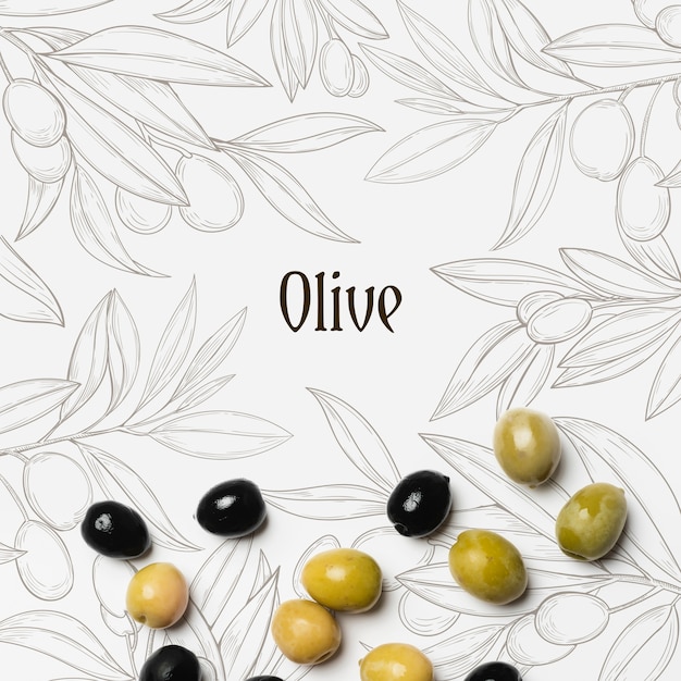 Tasty olives with mock up