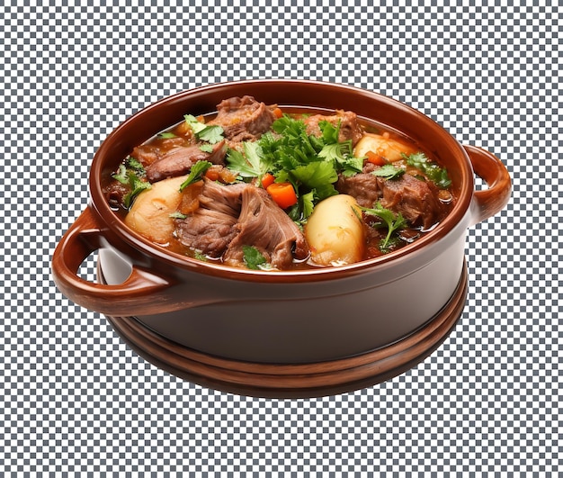 Tasty paya soup bowl isolated on transparent background