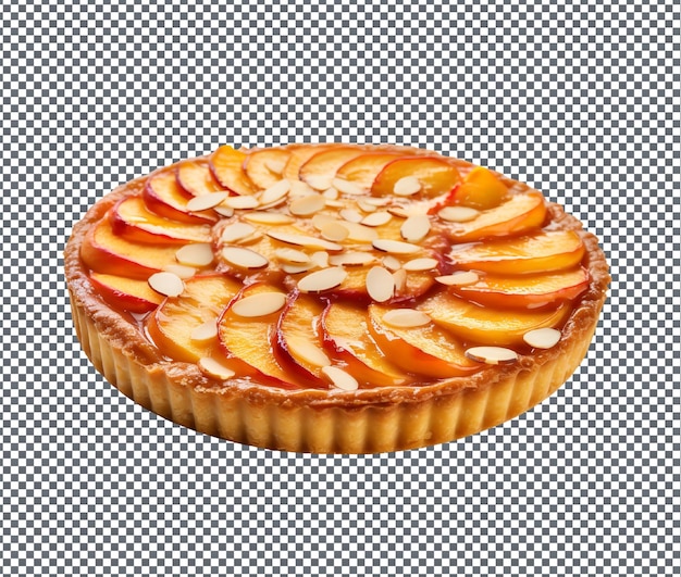 Tasty Peach Tart isolated on transparent background