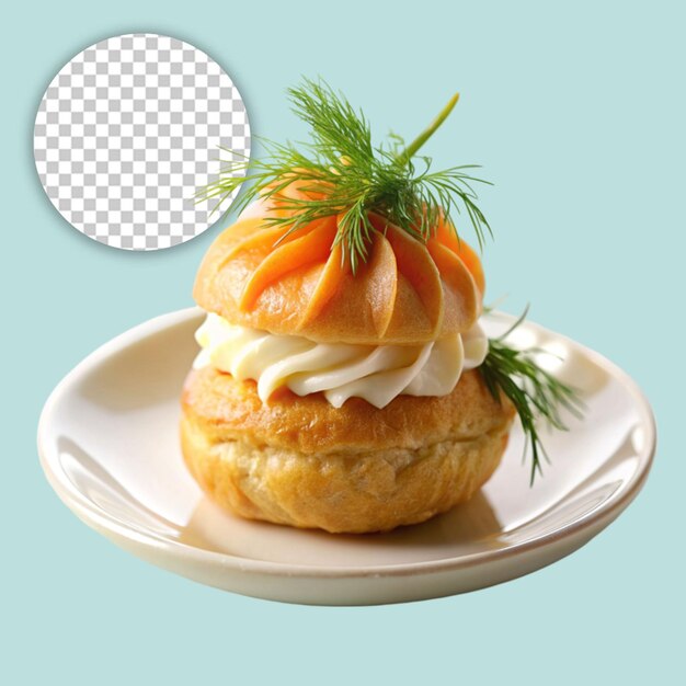 PSD tasty pina colada muffin isolated on transparent background