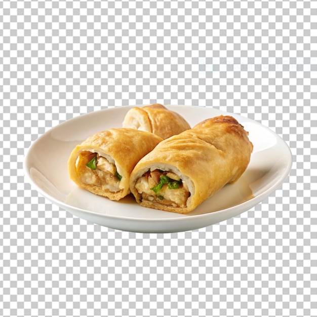 Tasty potato and egg breakfast burrito isolated on transparent background