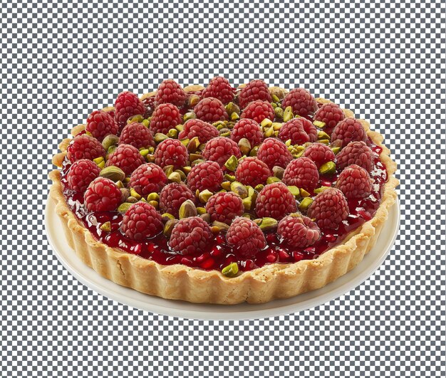 PSD tasty raspberry pie cheesecake isolated on transparent background