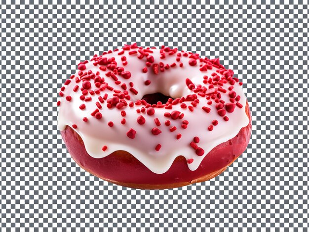 PSD tasty red velvet donut isolated on transparent background