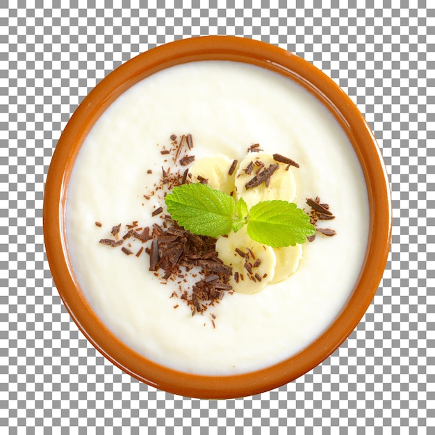 Tasty rice pudding isolated on transparent background