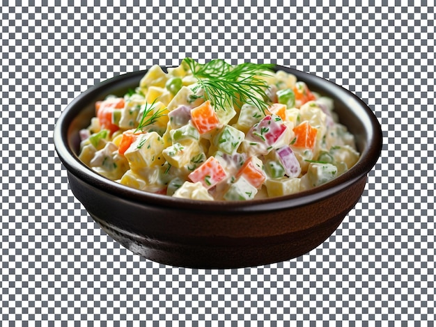 Tasty russian salad popsicle on transparent background