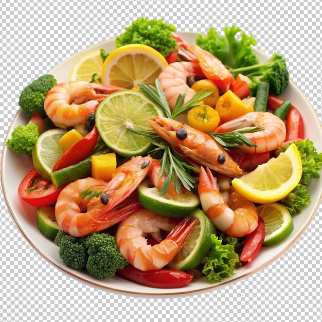 PSD tasty salad with juicy shrimpstomatoes and fresh arugula