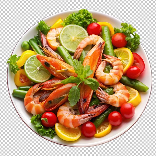 PSD tasty salad with juicy shrimpstomatoes and fresh arugula