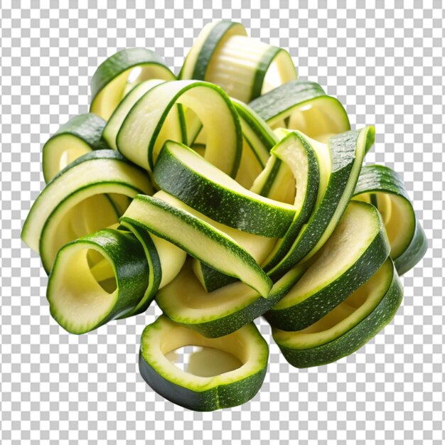 PSD tasty and sliced zucchini sticks isolated on transparent background