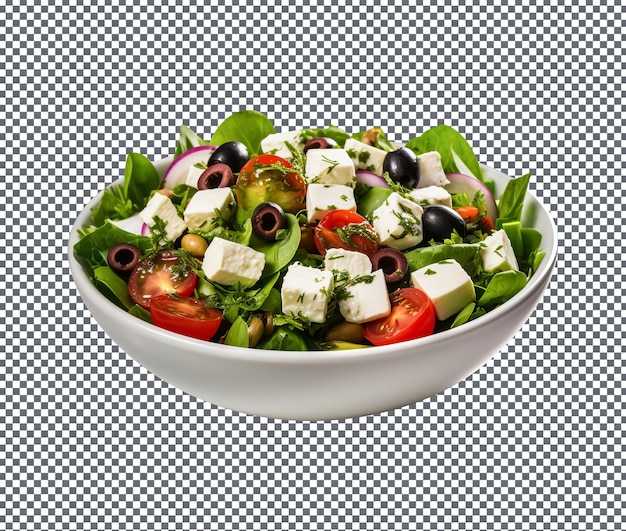 PSD tasty spinach and feta salad isolated on transparent background