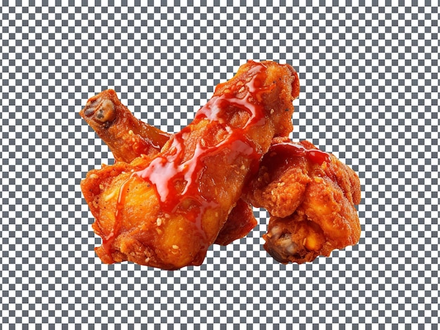 PSD tasty sriracha fried chicken isolated on transparent background