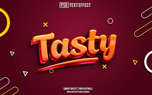 PSD tasty text effect font editable typography 3d text