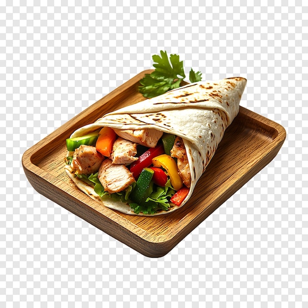 Tasty tortilla wrap with tender chicken and crisp vegetables for a satisfying meal