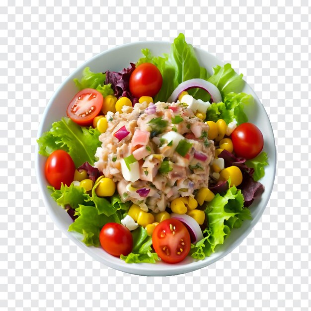 Tasty tuna salad isolated on transparent background generative by ai