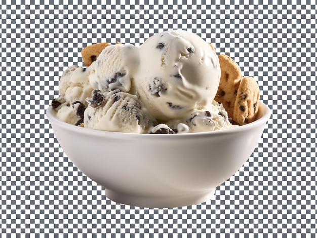 PSD tasty vanilla chocolate chip ice cream isolated on transparent background