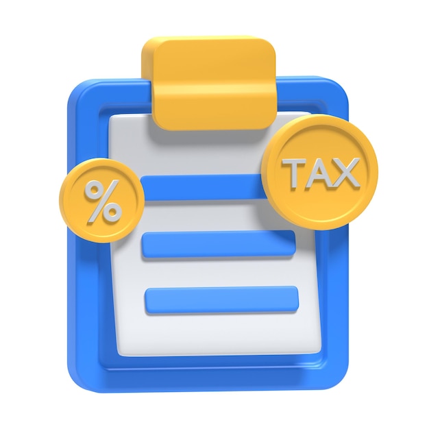 tax 3D vector icon illustration asset