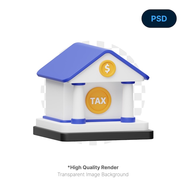 Tax Office 3D Icon Premium Psd