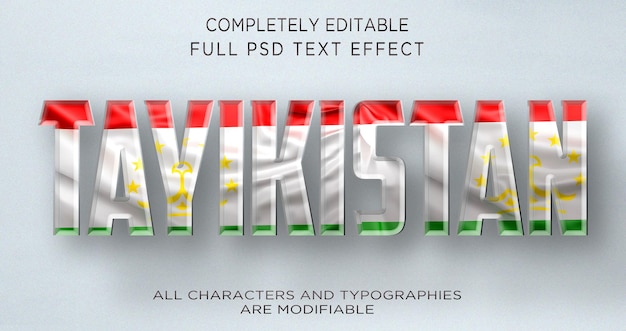 TAYIKISTAN TEXT EFFECT