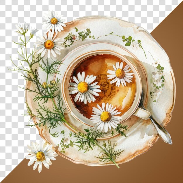 PSD tea chamomile asteraceae beverage blossom