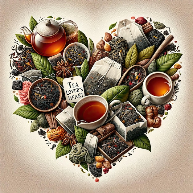 PSD tea lovers heart aromatic blend art