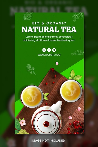 PSD tea promotion social template