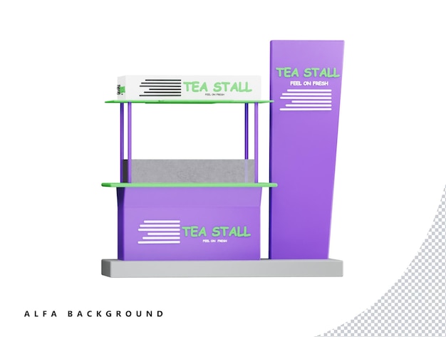 Tea Stall 3d vector icon cartoon minimal style