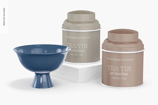 Tea Tin Jars Mockup