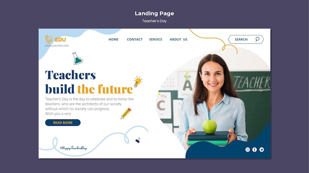 Teacher's day landing page template