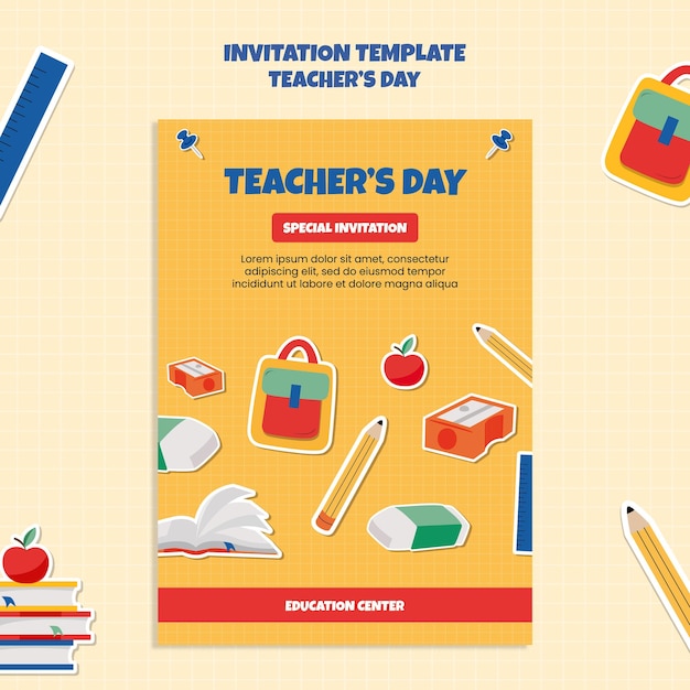 Teachers day celebration invitation template