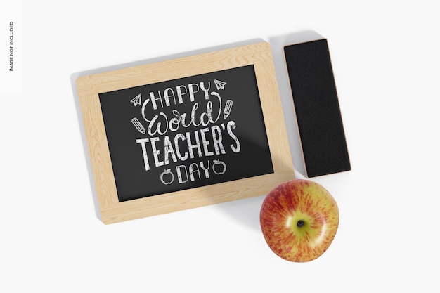 Teachers Day Chalkboard Mockup, Top View