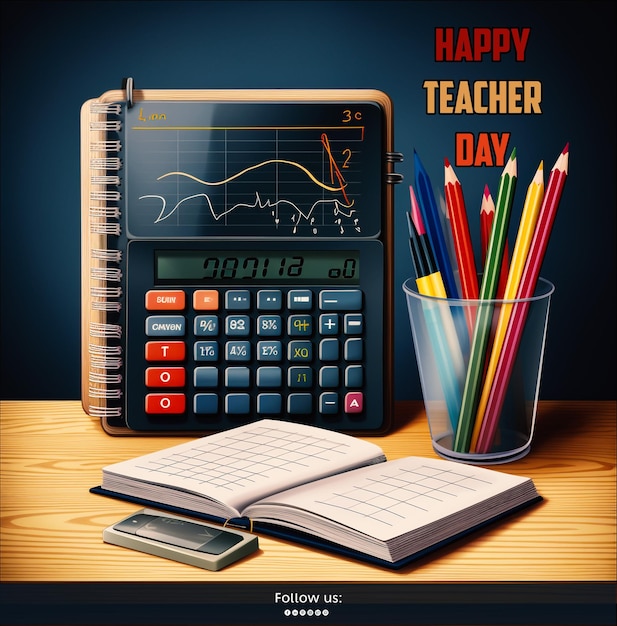 Teachers day concept greetings background with typography poster Vector art Great design element