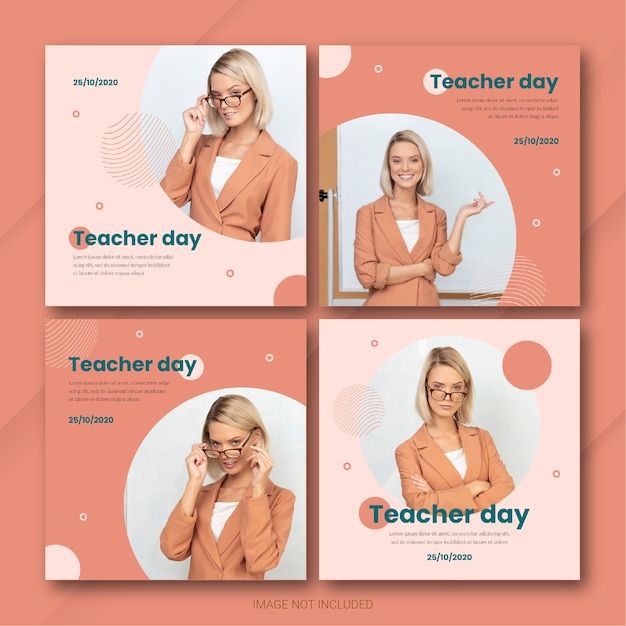 Teachers Day Instagram post bundle template