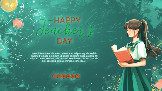 Teachers day psd background design