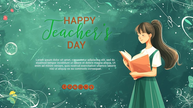 Teachers day psd background design