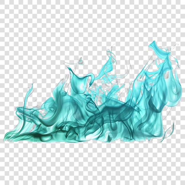 Teal flame realisticon transparent background