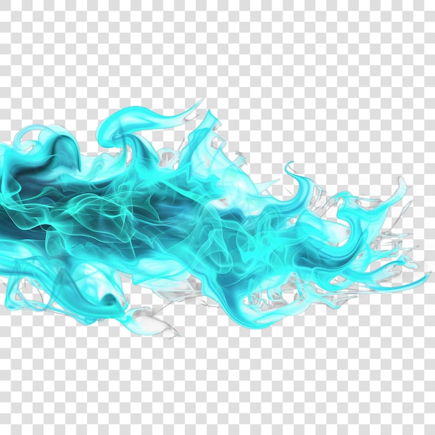 Teal flame realisticon transparent background