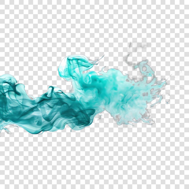 Teal smoke cloud realisticon transparent background