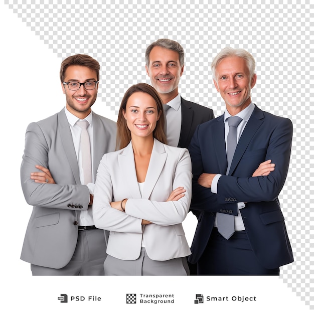 PSD team of business people isolated on transparent background