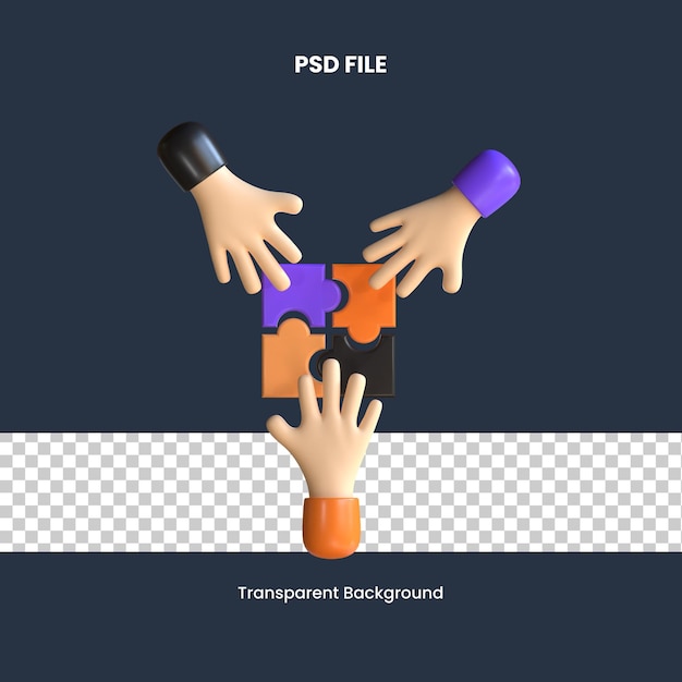 PSD teamwork 3d icon