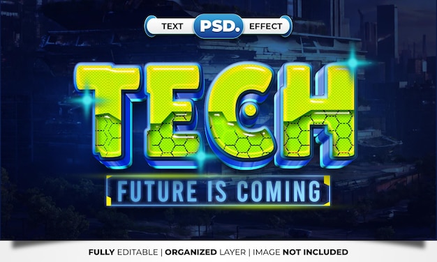 Tech 3D Text Effect Modern Gaming Style