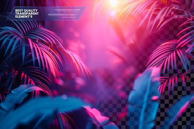 PSD techno tropic on transparent background