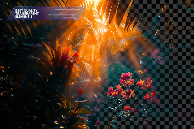 PSD techno tropic on transparent background