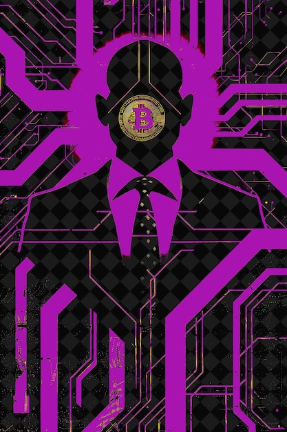 Technological Presidential Candidate Portrait With Bitcoin S Illustration Election Campaign Design